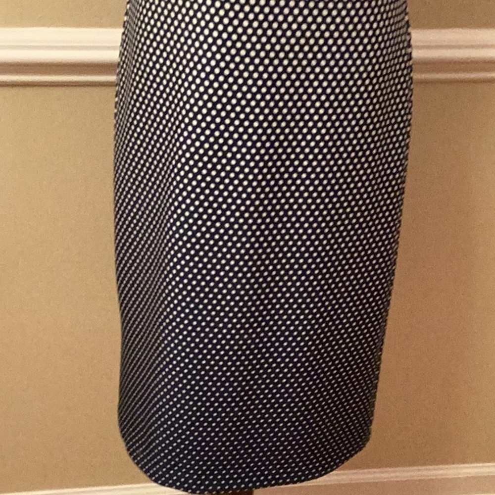 Beige by eci Navy and White Polka Dot Sheath Dress - Picture 3 of 11